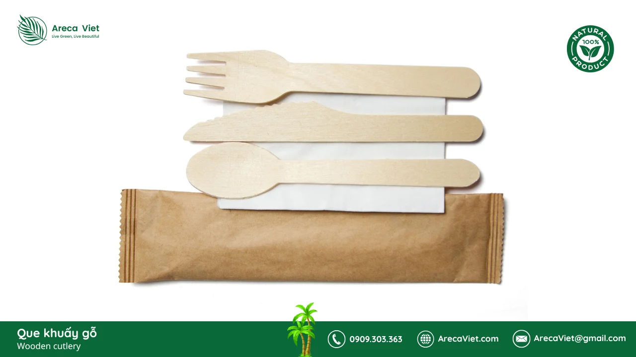 Dao muỗng nĩa gỗ - Wooden cutlery - ArecaViet.com (10)