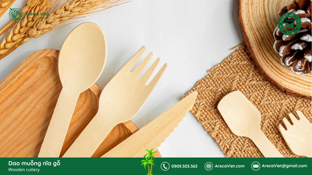 Tính thẩm mỹ của dao muỗng nĩa gỗ trên bàn ăn hiện đại 1 Dao muỗng nĩa gỗ - Wooden cutlery - ArecaViet.com (15)