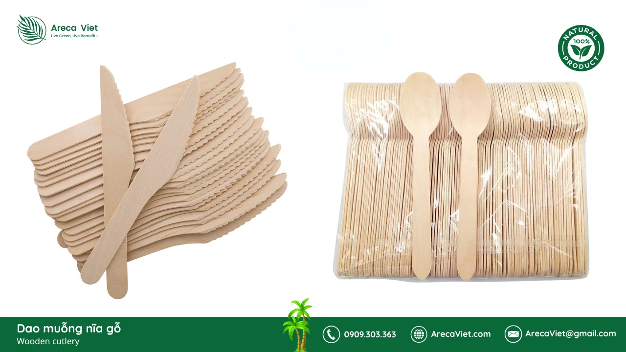 Nĩa xiên gỗ 13cm (Hộp 700 cái) 11 Dao muong nia go Wooden cutlery ArecaViet.com 4