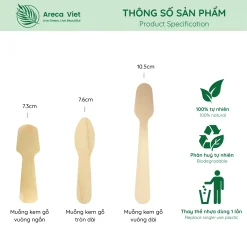 Muỗng kem gỗ dùng 1 lần thân thiện môi trường – ArecaViet