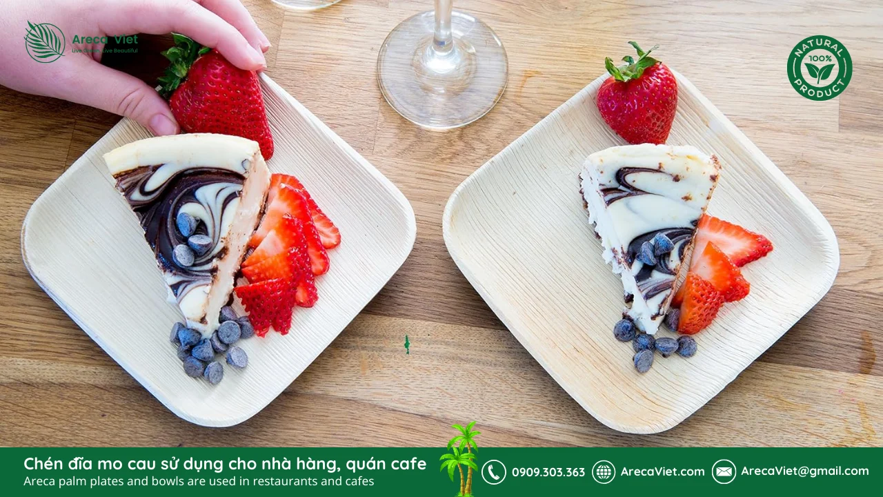 Báo Giá Chén Đĩa Mo Cau – 3 Lời Khuyên Khi Lựa Chọn Sản Phẩm Tốt Nhất từ ArecaViet 3 Chen dia mo cau su dung cho nha hang quan cafe Areca palm plates and bowls are used in restaurants and cafes 9