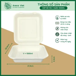 Alternative view of Hộp đựng cơm bã mía GRACZ 1000ml [Gói 50 cái]