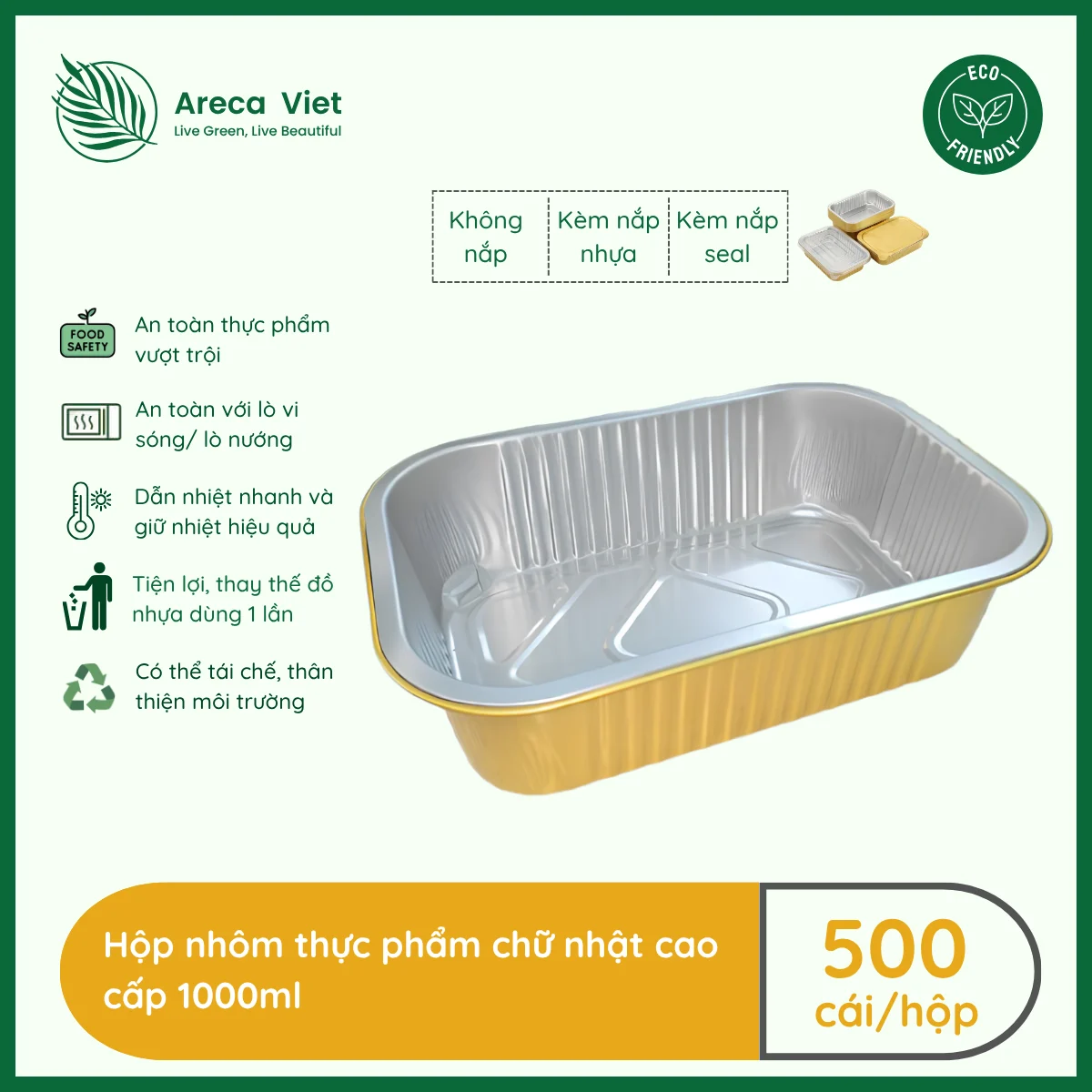 Hộp nhôm thực phẩm chữ nhật cao cấp 1000ml (Thùng 125c | 500c) 4 Hộp nhôm thực phẩm chữ nhật cao cấp 1000ml (Thùng 125c | 500c) - Ảnh 4