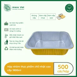 Hộp nhôm thực phẩm chữ nhật cao cấp 1800ml (Thùng 125c | 500c) 8 Hop nhom thuc pham chu nhat cao cap 1800ml