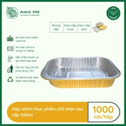 Hộp nhôm thực phẩm chữ nhật cao cấp 320ml (Thùng 125c | 1000c) 12 Hop nhom thuc pham chu nhat cao cap 320ml