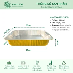 Alternative view of Hộp nhôm thực phẩm chữ nhật cao cấp 3500ml (Thùng 200c)