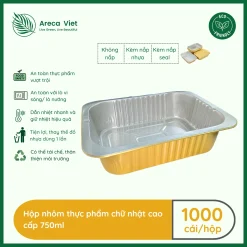 Hộp nhôm thực phẩm chữ nhật cao cấp 750ml (Thùng 125c | 1000c) 8 Hop nhom thuc pham chu nhat cao cap 750ml
