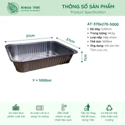 Alternative view of Hộp nhôm thực phẩm chữ nhật màu trắng 5000ml (Thùng 200c)