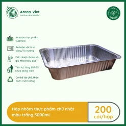 Hộp nhôm thực phẩm chữ nhật màu trắng 5000ml (Thùng 200c) 15 Hop nhom thuc pham chu nhat mau trang 5000ml