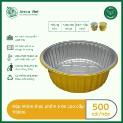 Hộp nhôm thực phẩm tròn cao cấp 1130ml (Thùng 125c | 500c) 13 Hop nhom thuc pham tron cao cap 1130ml AV 180 1130