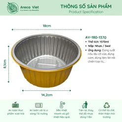 Hộp nhôm thực phẩm tròn cao cấp 1370ml (Thùng 125c | 500c) 10 Hop nhom thuc pham tron cao cap 1370ml AV 180 1370 2