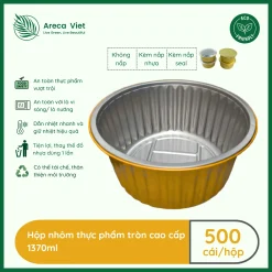 Hộp nhôm thực phẩm tròn cao cấp 1370ml (Thùng 125c | 500c) 12 Hop nhom thuc pham tron cao cap 1370ml AV 180 1370