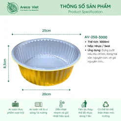 Hộp nhôm thực phẩm tròn cao cấp 3000ml (Thùng 200c) 11 Hop nhom thuc pham tron cao cap 3000ml AV 250 3000 2