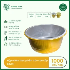 Hộp nhôm thực phẩm tròn cao cấp 520ml (Thùng 125c | 1000c) 12 Hop nhom thuc pham tron cao cap 520ml AV 140 520