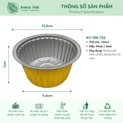 Hộp nhôm thực phẩm tròn cao cấp 725ml (Thùng 125c | 1000c) 10 Hop nhom thuc pham tron cao cap 725ml AV 138 725 2