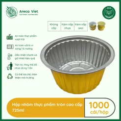 Hộp nhôm thực phẩm tròn cao cấp 725ml (Thùng 125c | 1000c) 12 Hop nhom thuc pham tron cao cap 725ml AV 138 725