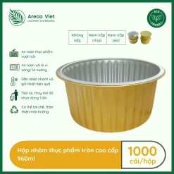 Hộp nhôm thực phẩm tròn cao cấp 960ml (Thùng 125c | 1000c) 12 Hop nhom thuc pham tron cao cap 960ml AV 160 960
