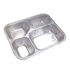 Khay nhôm 4 ngăn chữ nhật màu trắng 750ml (Thùng 125c | 500c) 8 Khay nhom 4 ngan chu nhat mau trang 750ml 3