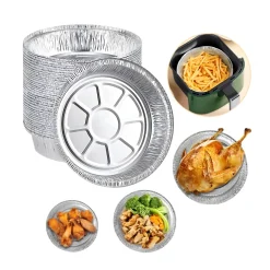Hộp nhôm thực phẩm tròn màu trắng 1100ml (Thùng 125c | 500c) 12 Khay nhom tron mau trang ArecaViet