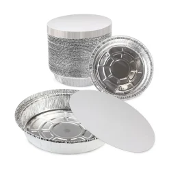 Hộp nhôm thực phẩm tròn màu trắng 1100ml (Thùng 125c | 500c) 13 Khay nhom tron mau trang ArecaViet 3