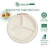 Đĩa bã mía tròn 3 ngăn GRACZ 26cm [Gói 50 cái]