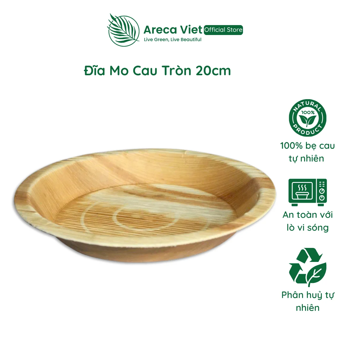 Đĩa mo cau tròn D20 x H3cm 1 Đĩa mo cau tròn D20 x H3cm