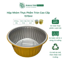 Hộp nhôm thực phẩm tròn cao cấp 1370ml (Thùng 125c | 500c)