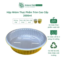 Hộp nhôm thực phẩm tròn cao cấp 2000ml (Thùng 200c)