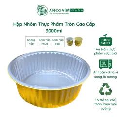 Hộp nhôm thực phẩm tròn cao cấp 3000ml (Thùng 200c)
