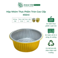 Hộp nhôm thực phẩm tròn cao cấp 450ml (Thùng 125c | 1000c)