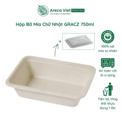 Hộp bã mía chữ nhật GRACZ 750ml [Gói 50 cái]