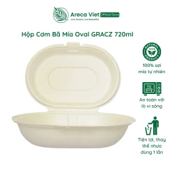 Hộp cơm bã mía oval GRACZ 720ml [Gói 50 cái]
