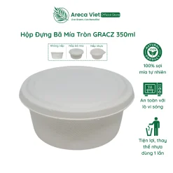 Hộp đựng bã mía tròn GRACZ 350ml [Gói 50 cái]