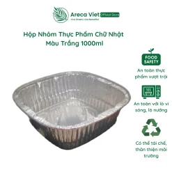 Hộp nhôm thực phẩm chữ nhật màu trắng 1000ml (Thùng 125c | 1000c)