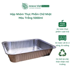 Hộp nhôm thực phẩm chữ nhật màu trắng 5000ml (Thùng 200c)