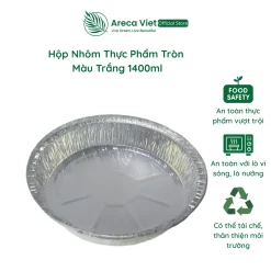 Hộp nhôm thực phẩm tròn màu trắng 1400ml (Thùng 125c | 500c)