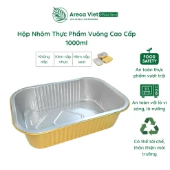 Hộp nhôm thực phẩm chữ nhật cao cấp 1000ml (Thùng 125c | 500c)