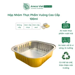 Hộp nhôm thực phẩm vuông cao cấp 100ml (Thùng 100c | 2000c)