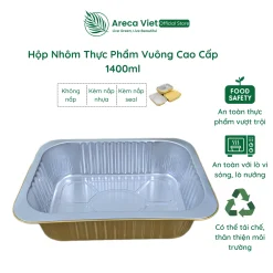 Hộp nhôm thực phẩm chữ nhật cao cấp 1400ml (Thùng 125c | 500c)