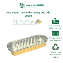 Hộp nhôm thực phẩm chữ nhật cao cấp 200ml (Thùng 125c | 1000c)