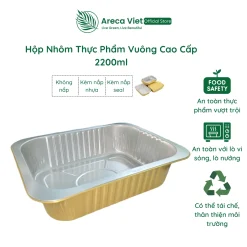 Hộp nhôm thực phẩm chữ nhật cao cấp 2200ml (Thùng 200c)