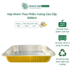 Hộp nhôm thực phẩm chữ nhật cao cấp 3500ml (Thùng 200c)