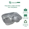 Khay nhôm thực phẩm 2 ngăn chữ nhật màu trắng 800ml (Thùng 125c | 1000c)