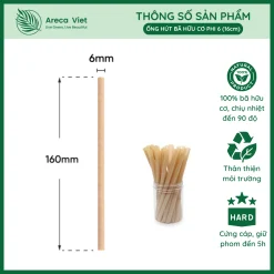Alternative view of Ống hút bã hữu cơ phi 6, dài 16cm [Gói 200 cái]