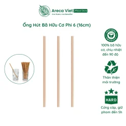 Ống hút bã hữu cơ phi 6, dài 16cm [Gói 200 cái]