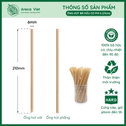 Alternative view of Ống hút bã hữu cơ phi 6, dài 21cm [Gói 200 cái]